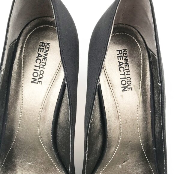 KENNETH COLE Reaction I'm Rich Black Peep Toe Stiletto High Heels Womens 8.5 - Picture 7 of 11